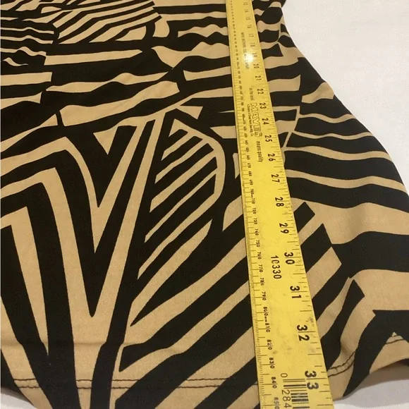 MT Collection Black & Tan Geometric Print Shift Dress Size Large - Picture 8 of 8